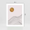 Plakat bez ramy 30x40 - Minimalistyczne Słońce: Blask i Złoto - grafika, minimalizm