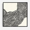 Obraz w ramie 50x50 - Migoczące Kontury - boho plakat, rycina - rama czarna