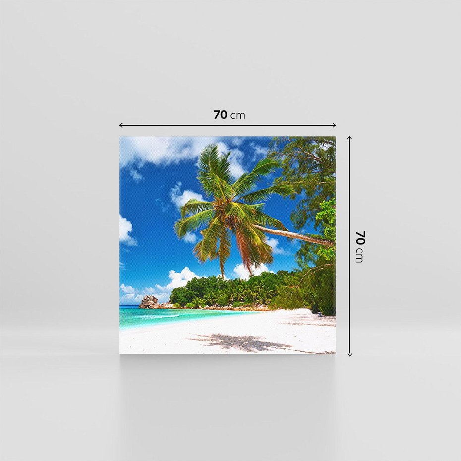Obraz na płótnie 70x70 - Oaza palm na plaży - palma, plaża