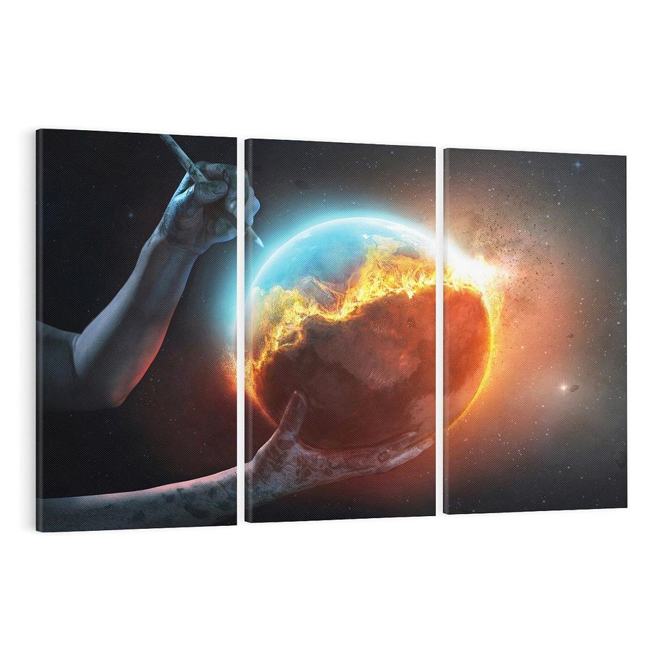 Obraz na płótnie 120x80 - Nieznane przestrzenie - planeta, kosmos