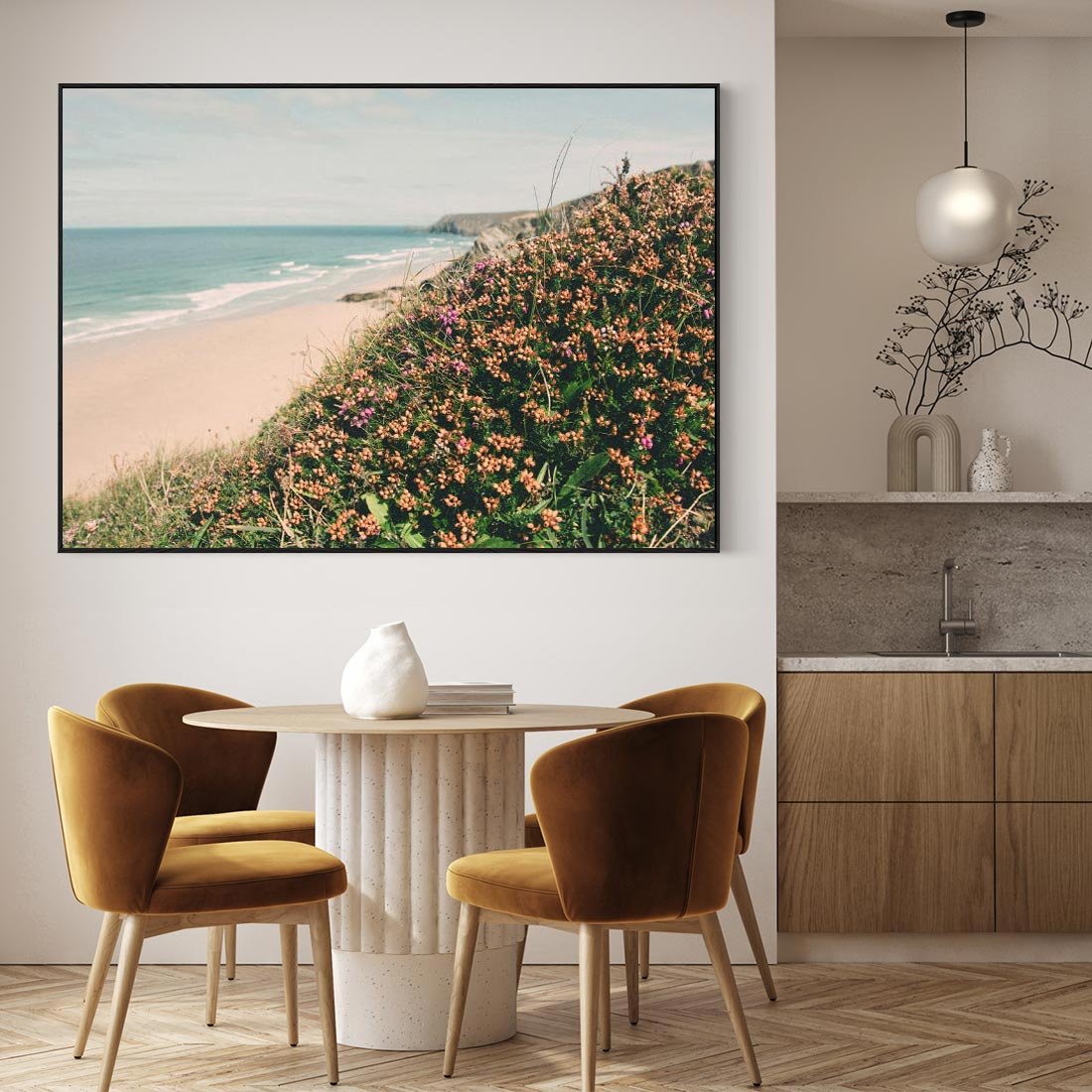 Obraz w ramie 100x70 - Perspektywa Klifu - fotografia, ocean - rama czarna