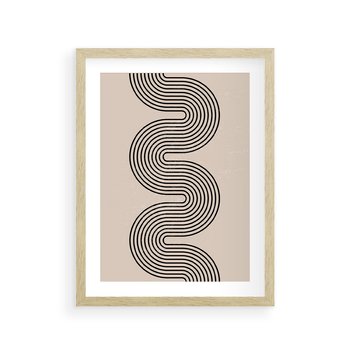 Plakat w ramie 50x70 - Bezgraniczne Odbicia - abstrakcyjne linie, geometria - rama drewno
