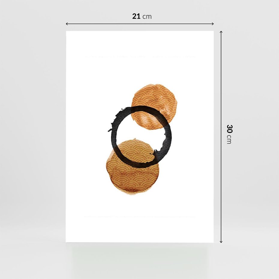 Plakat bez ramy 21x30 - Japandi Geometria: Minimalistyczna Grafika - japońska sztuka, geometria