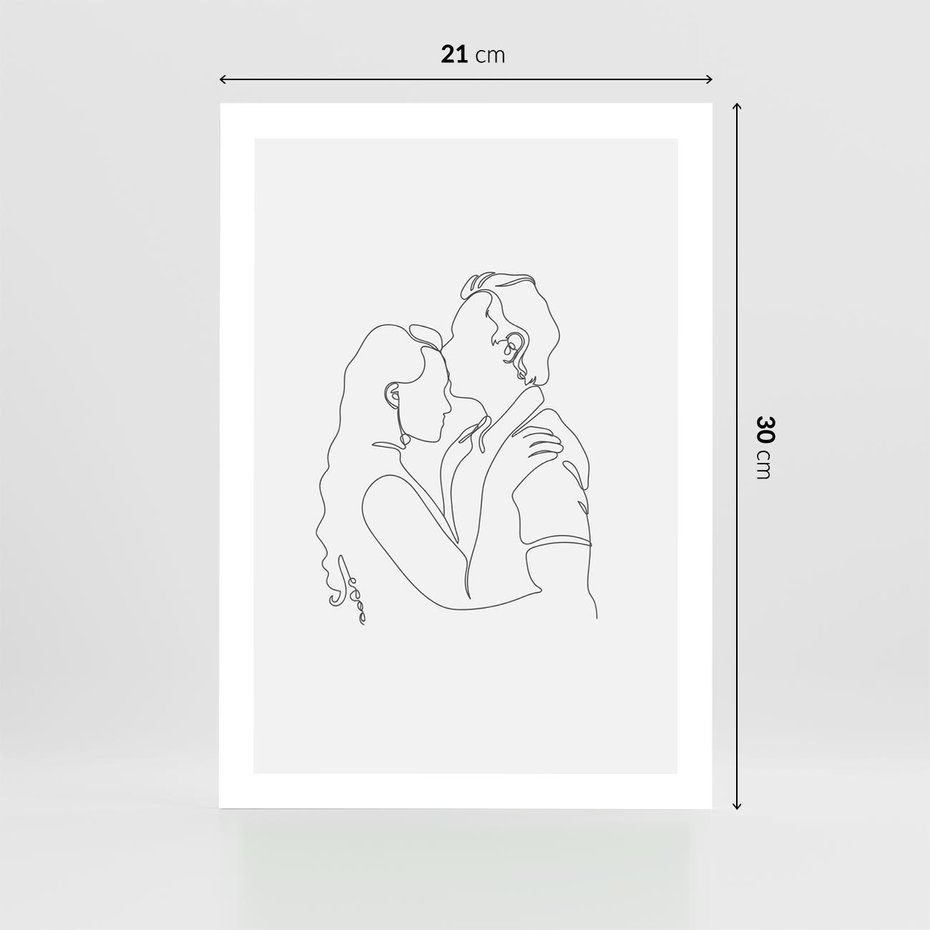 Plakat bez ramy 21x30 - Wewnętrzne Emocje - para zakochanych, kobieta i mężczyzna