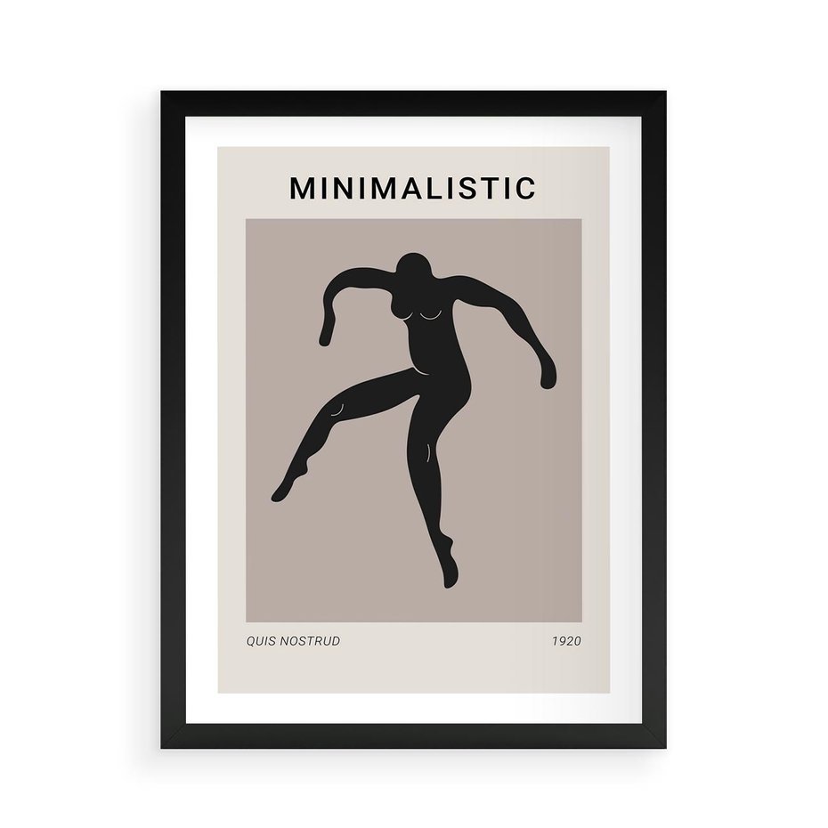 Plakat w ramie 50x70 - Sztuka Nowoczesności: Minimalistyczny Plakat - modern art, minimalistyczny plakat - rama czarna