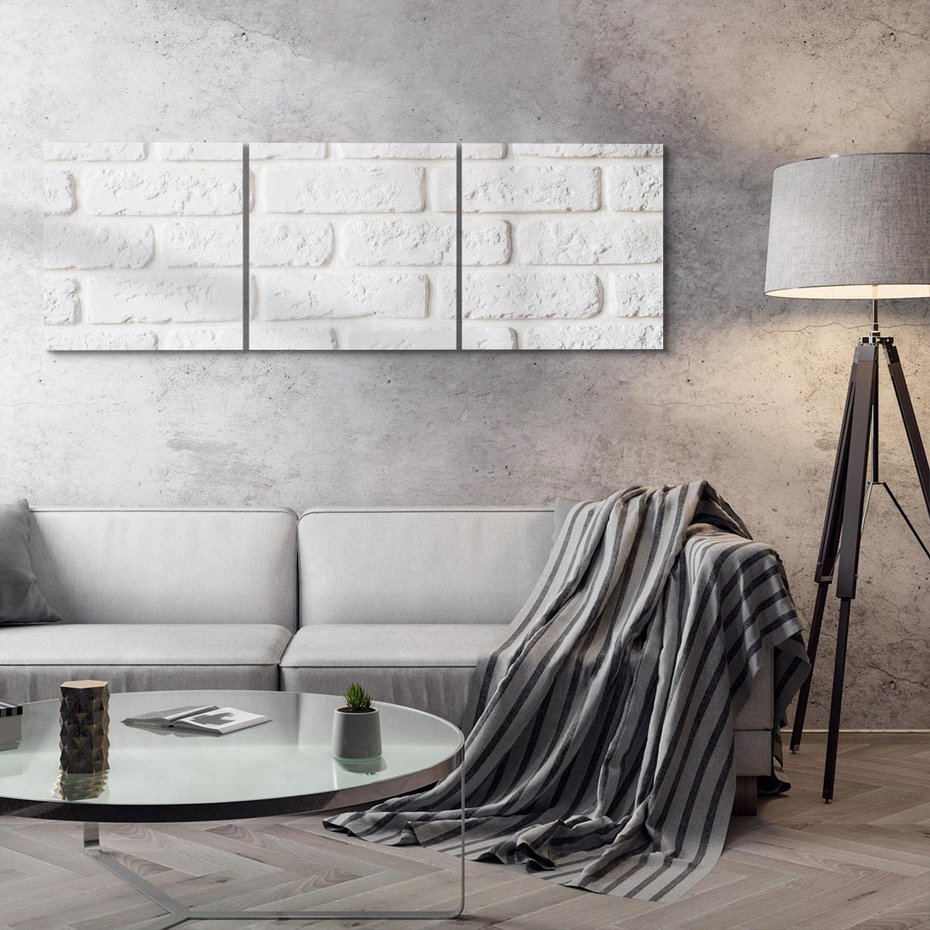 Obraz na płótnie 120x40 - Wymiarowa Struktura - ściana, cegła