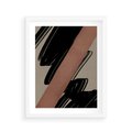 Plakat w ramie 40x50 - Mroczne Refrakcje - abstrakcja, czarne splatane linie - rama biała