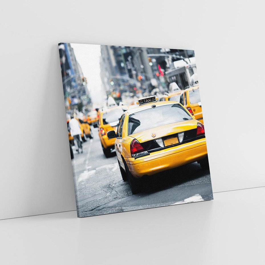 Obraz na płótnie 60x60 - Wszystkie światła prowadzą do Nowego Jorku - TAXI, NY