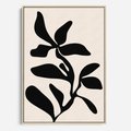 Obraz w ramie 50x70 - Wibracje Akwarelowych Ścieżek - abstrakcyjny minimalistyczna kwiat, czarno biały plakat - rama drewno