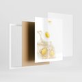 Plakat w ramie 40x50 - Cytrynowa Siatka - cytryny, materiałowa siatka - rama biała