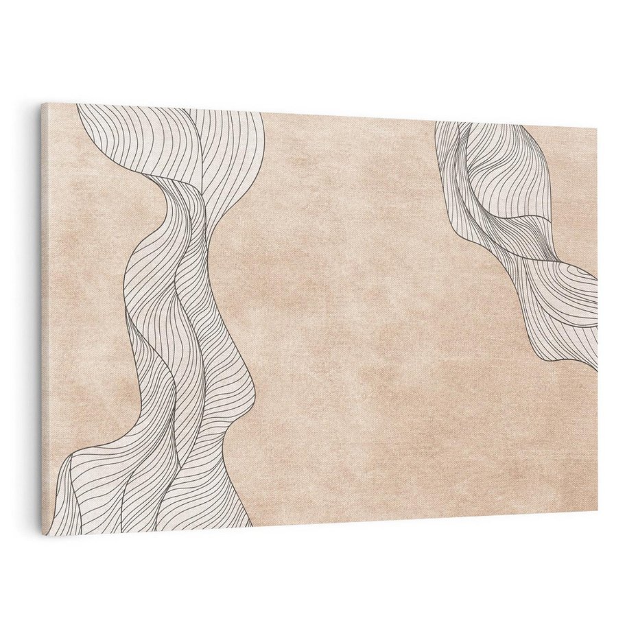 Obraz na płótnie 100x70 - Symfonia uczuć i kształtów - delikatna kompozycja, falujące linie