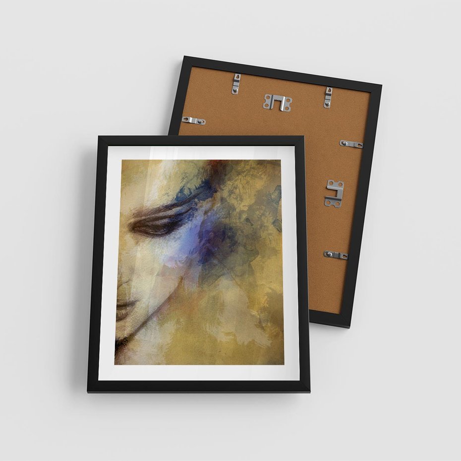 Plakat w ramie 40x50 - Graficzna ekspresja kobiecego portretu - portret, grafika - rama czarna