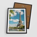 Plakat w ramie 50x70 - Paryż Eiffla - Paryż, Eiffla - rama czarna
