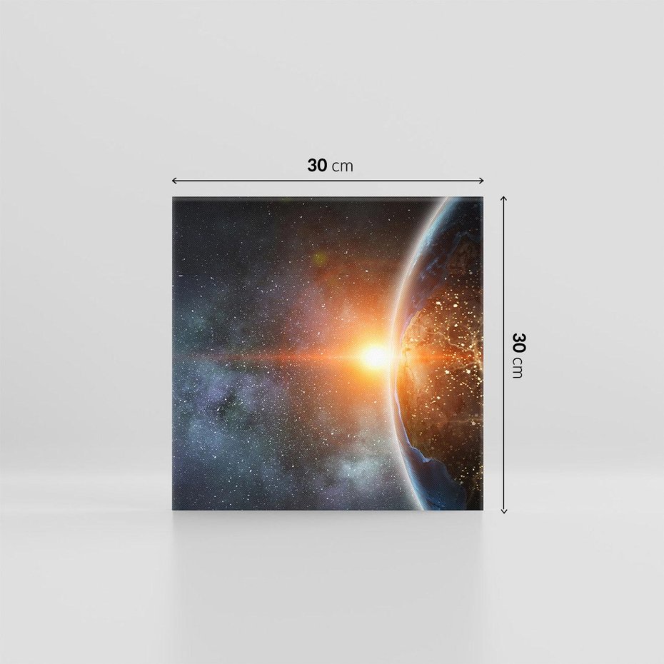 Obraz na płótnie 30x30 - Fascynująca kosmiczna aura - kosmos, ziemia