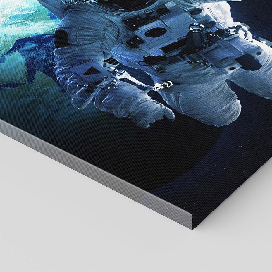Obraz na płótnie 120x80 - kosmiczna podróż - kosmonauta, ziemia