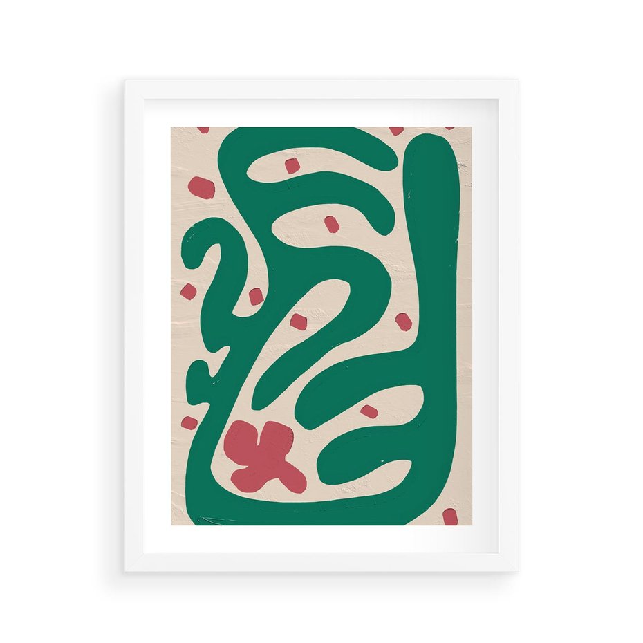 Plakat w ramie 40x50 - Boho Widoki - abstrakcyjny obraz, plakat - rama biała