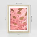 Plakat w ramie 40x50 - Różowa monstera w pełnym rozkwicie - różowa, monstera - rama drewno