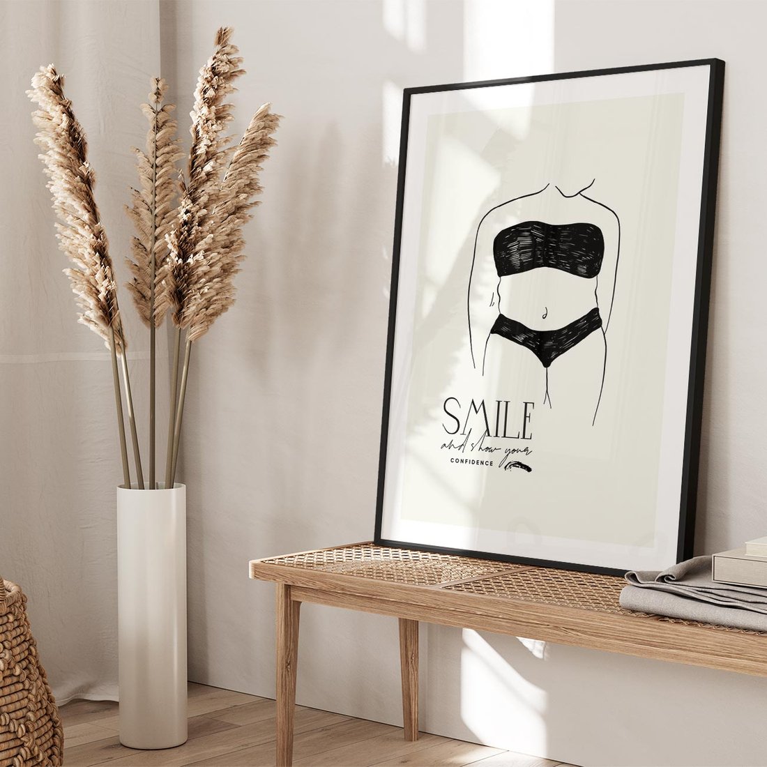 Plakat w ramie 40x50 - Opowieść Splątanych Energii - siła kobiecości, rysunek - rama czarna