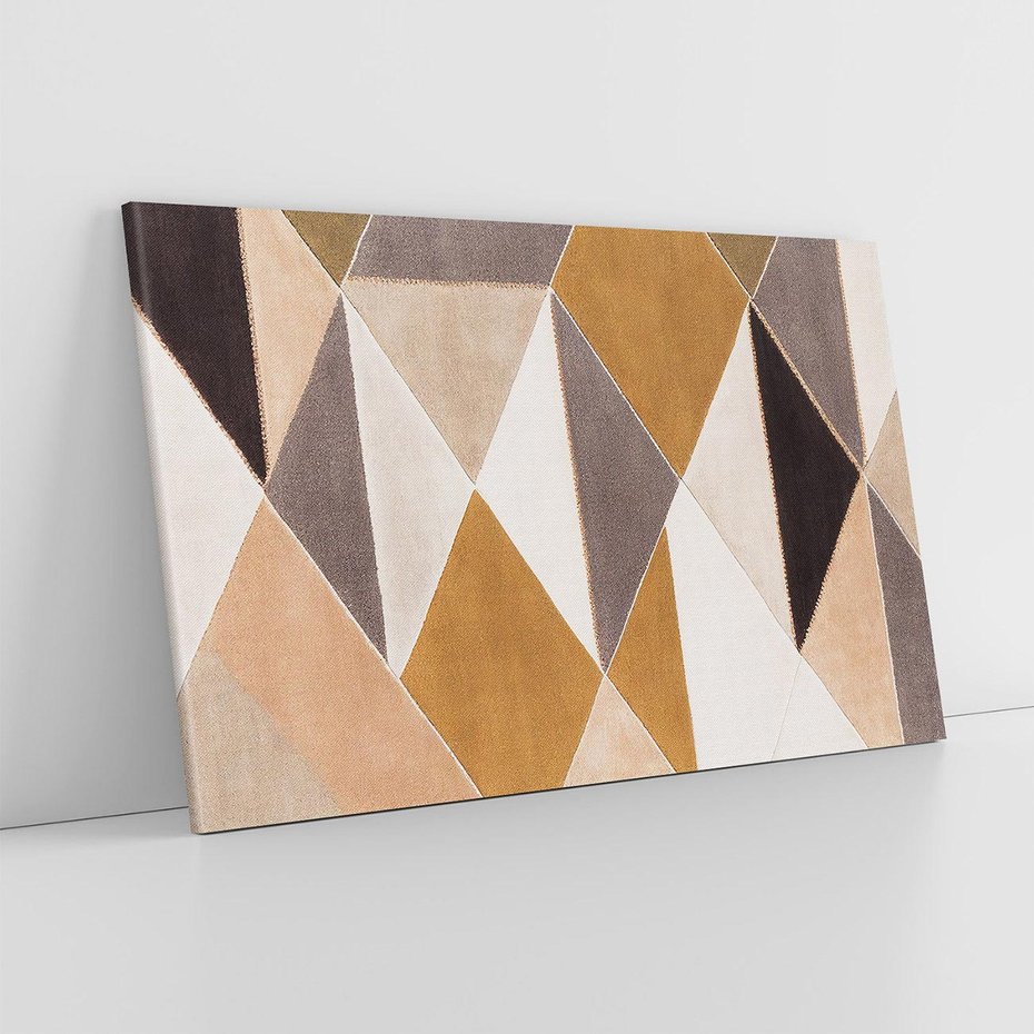 Obraz na płótnie 100x70 - Odblaski niespełnionych marzeń - kompozycja z trójkątów, mix kolorów ziemi