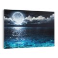 Obraz na płótnie 120x80 - Księżyc nad morzem w nocy - księżyc, noc