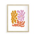 Plakat w ramie 40x50 - Rozbijające Refleksje - abstrakcyjne kolorowe kwiaty, minimlizm - rama drewno