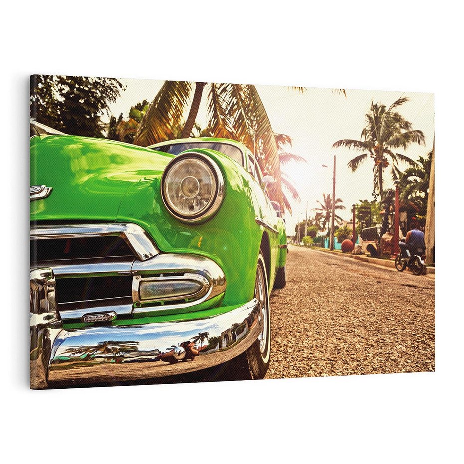 Obraz na płótnie 100x70 - Kubańska przygoda: TAXI przez Hawanę - Kuba, Hawana