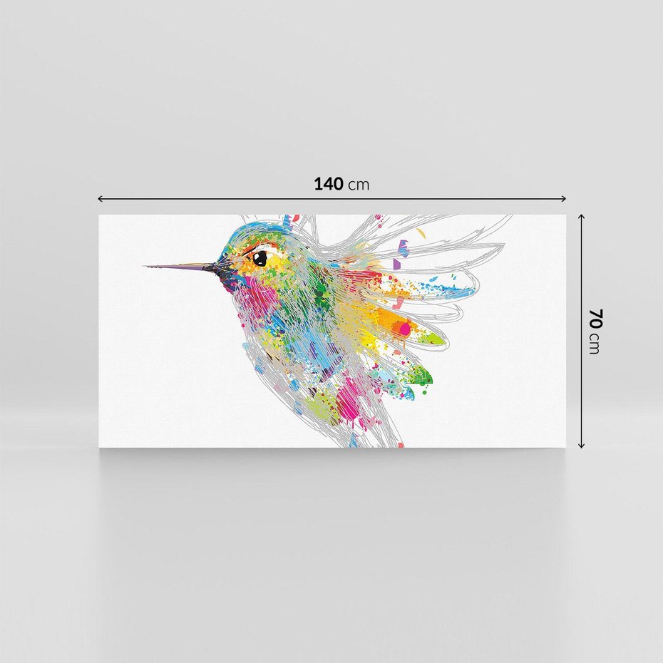 Obraz na płótnie 140x70 - Koliber w akwareli - akwarela, koliber