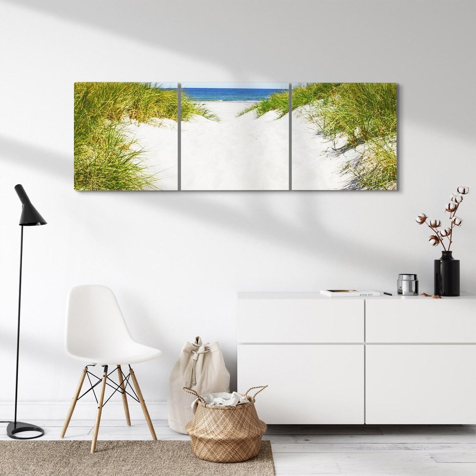 Obraz na płótnie 150x50 - Relaks nad Morskimi Wzgórzami - plaża, wydmy