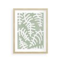 Plakat w ramie 30x40 - Oaza Zieleni - zielona abstrakcja, zgaszona zieleń - rama drewno