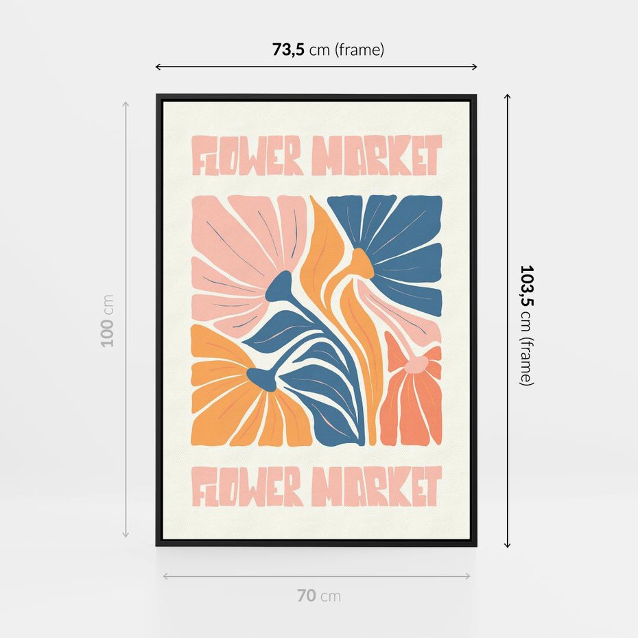 Obraz w ramie 70x100 - Spójny Dysonans - pastelowe kolory, typografia - rama czarna