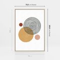 Obraz w ramie 70x100 - Wewnętrzne Formy - koła okręgi, abstrakcyjna nowoczesna sztuka - rama drewno