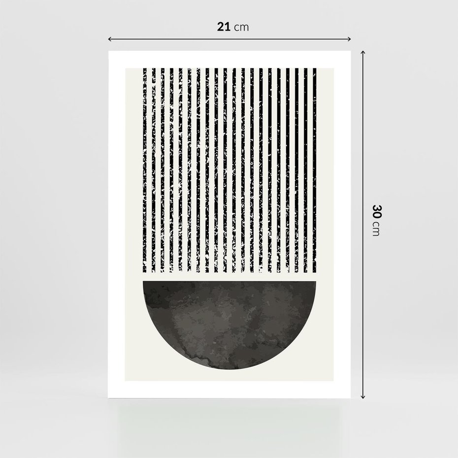 Plakat bez ramy 21x30 - Taniec Impulsów - abstrakcyjne czarno białe formy, minimalizm