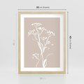 Plakat w ramie 30x40 - Harmonijne Mini Boho - minimalistyczny delikatny obraz, beżowe odcienie - rama drewno
