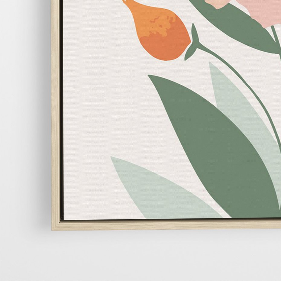 Obraz w ramie 50x70 - Kwiatowe Nastroje - kwiat, sztuka nowoczesna - rama drewno