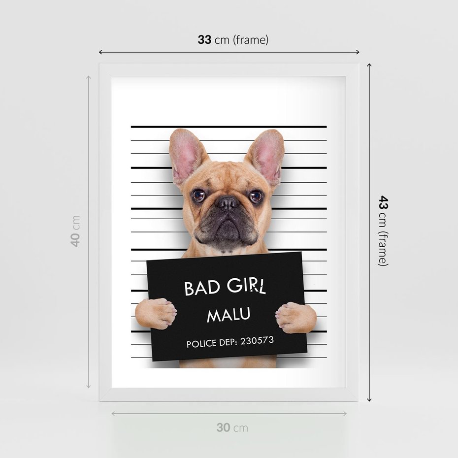 Plakat w ramie 30x40 - przyjaciel na zawsze - pies, piesek - rama biała