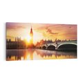 Obraz na płótnie 140x70 - Zachód słońca nad Big Benem i mostem - zachód, słońca