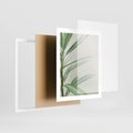 Plakat w ramie 40x50 - Minimalistyczna Tropikalna Harmonia - tropikalna roślina, zielone liście - rama biała