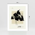Plakat bez ramy 30x40 - Ekspresja w szkicowanych kształtach - kwiaty, typografia