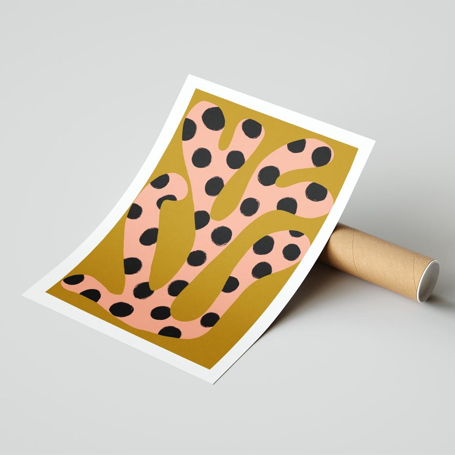 Plakat bez ramy 21x30 - Rozkwitająca Wolność Boho - abstrakcyjne boho kształty, dziwne