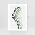 Plakat bez ramy 50x70 - Zielony Profil - abstrakcja, zielony portret z profilu