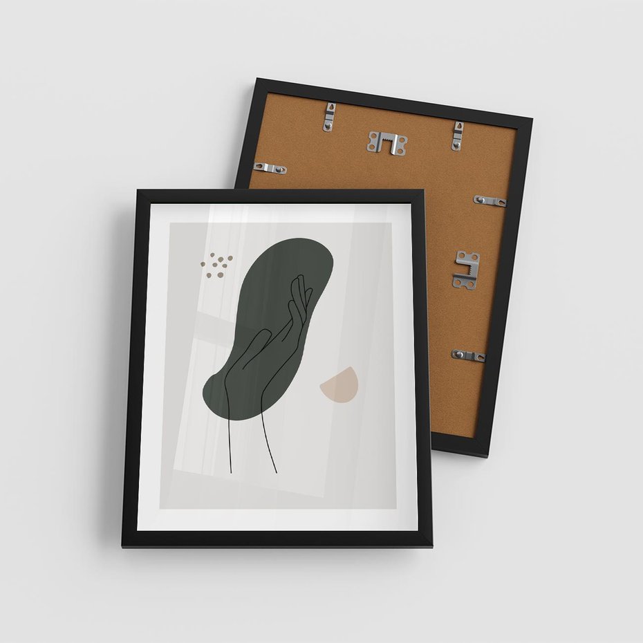 Plakat w ramie 40x50 - Tajemnicze Impulsy - szkic jedną linią, one lone - rama czarna