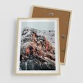 Plakat w ramie 50x70 - Zima na Szczycie - góry, zima - rama drewno