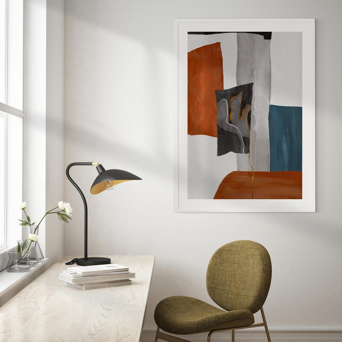 Plakat bez ramy 50x70 - Nowoczesna geometria - nowoczesny, geometryczny