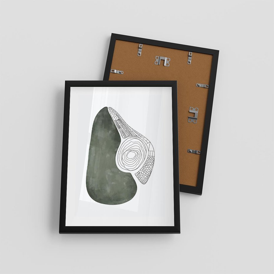 Plakat w ramie 30x40 - Owocowe Boho Inspiracje - minimalistyczny plakat, gruszka - rama czarna