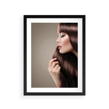 Plakat w ramie 50x70 - Piękno fryzury - włosy, fryzura - rama czarna