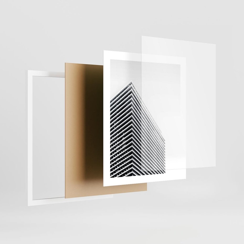 Plakat w ramie 40x50 - Wzorce Wysokości - architektura, wysoki wieżowiec - rama biała