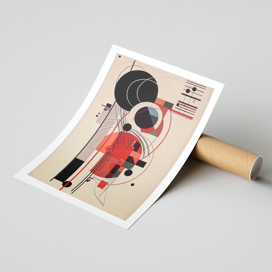 Plakat bez ramy 50x70 - Rozbijające Granice Dźwięku - modernistyczny obraz, styl bauhaus