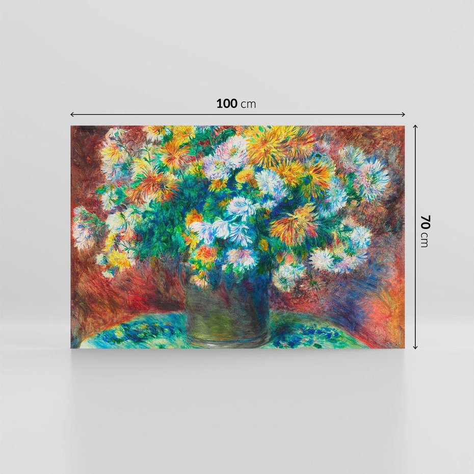 Obraz na płótnie 100x70 - Chryzantemy (1881–1882), Pierre-Auguste Renoir - Reprodukcja - reprodukcja, obraz na płótnie