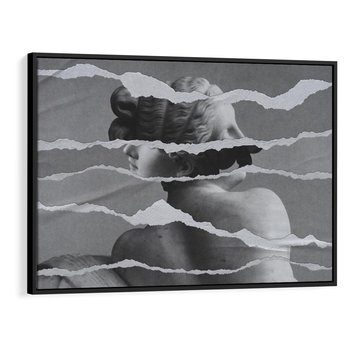 Obraz w ramie 100x70 - Kolaż z Antyczną Rzeźbą - antyczna rzeźba, kolaż ze zdjęć - rama czarna