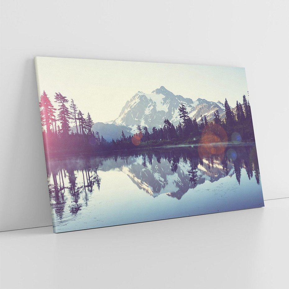 Obraz na płótnie 120x80 - Refleksje nad jeziorem w lesie - jezioro, las